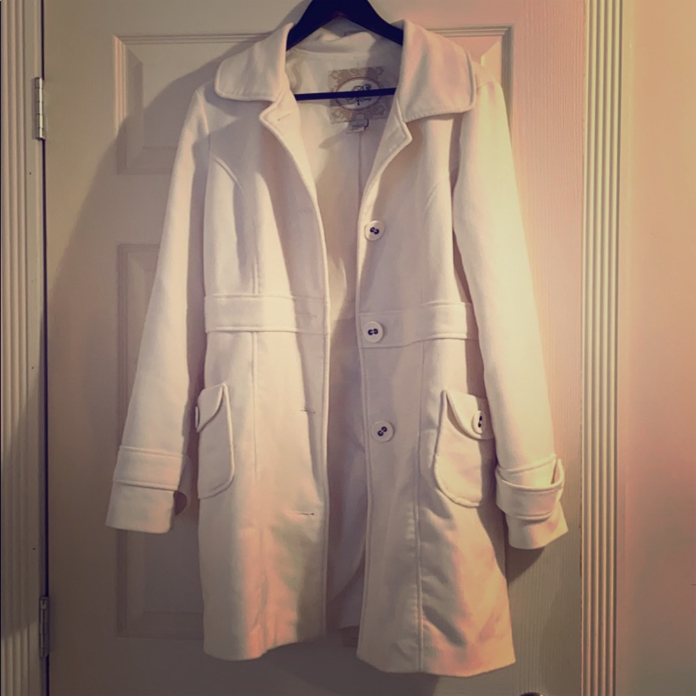 Cream coloured pea coat